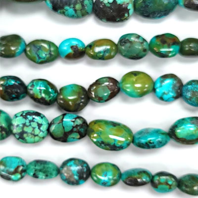 CHINESE TURQUOISE FLAT OVAL 13X15-18X25MM